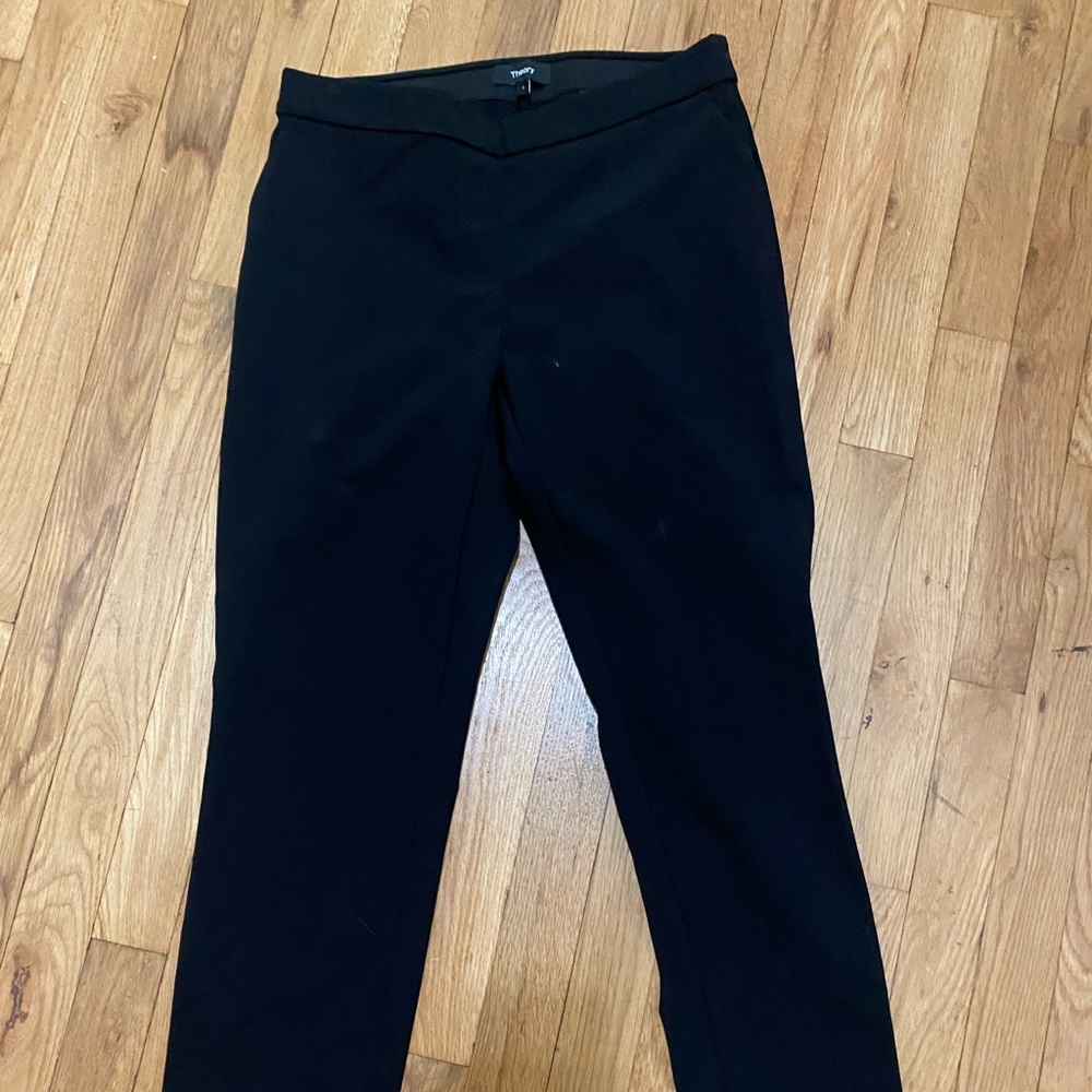 Size 2 Theory Black Pull Up Slacks